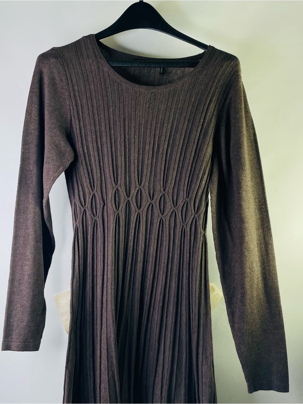Daisy Fuentes Long-Sleeve Knit Dress in Dark Brown Size Lg - Picture 5 of 7
